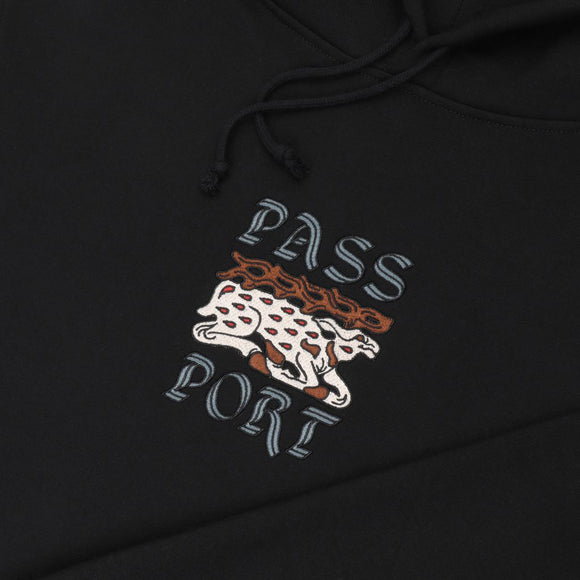 PASS~PORT | ANTLER HOODIE. BLACK AVAILABLE ONLINE AND IN STORE AT MOMENTUM SKATESHOP IN COTTESLOE, WESTERN AUSTRALIA. SHOP ONLINE NOW: www.momentumskate.com.au