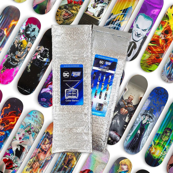 DC Comics - Justice League x Color Bars | Sealed Blind Bag 2025 Series 8.25" Skateboard Deck Available Online and in Store at Momentum Skateshop In Cottesloe, Western Australia. Shop Online Now: www.momentumskate.com.au