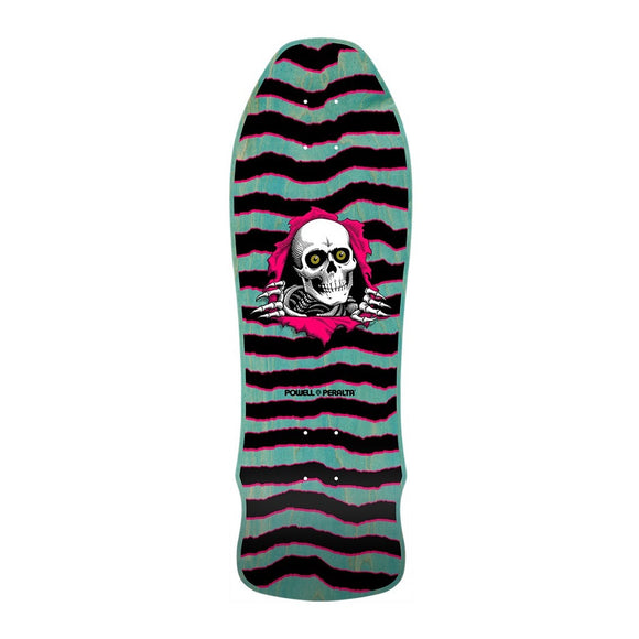 POWELL PERALTA | RIPPER GEEGAH REISSUE SKATEBOARD DECK. TEAL-PINK/9.75" x 30" AVAILABLE ONLINE AND IN STORE AT MOMENTUM SKATESHOP IN COTTESLOE, WESTERN AUSTRALIA.