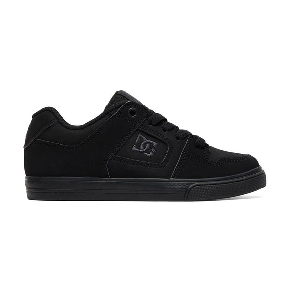 DC | YOUTH PURE SHOES. BLACK / PIRATE BLACK AVAILABLE ONLINE AND IN STORE AT MOMENTUM SKATESHOP IN COTTESLOE, WESTERN AUSTRALIA. SHOP ONLINE NOW: www.momentumskate.com.au