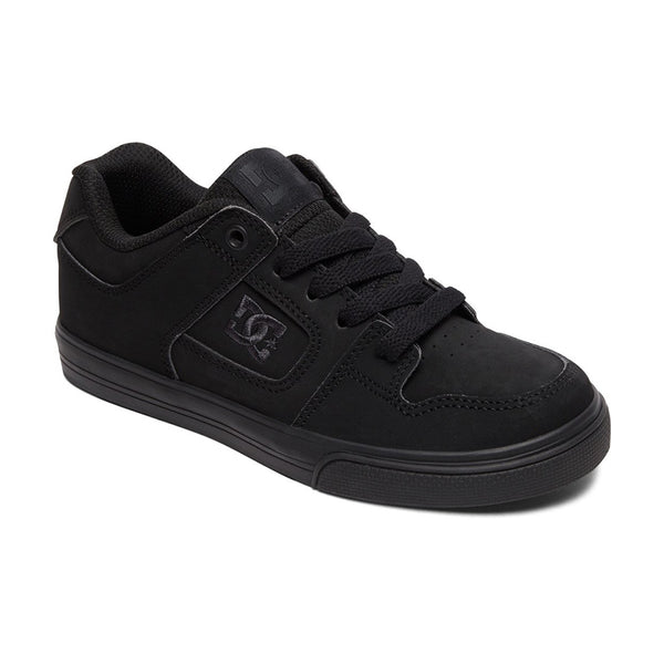 DC | YOUTH PURE SHOES. BLACK / PIRATE BLACK AVAILABLE ONLINE AND IN STORE AT MOMENTUM SKATESHOP IN COTTESLOE, WESTERN AUSTRALIA. SHOP ONLINE NOW: www.momentumskate.com.au