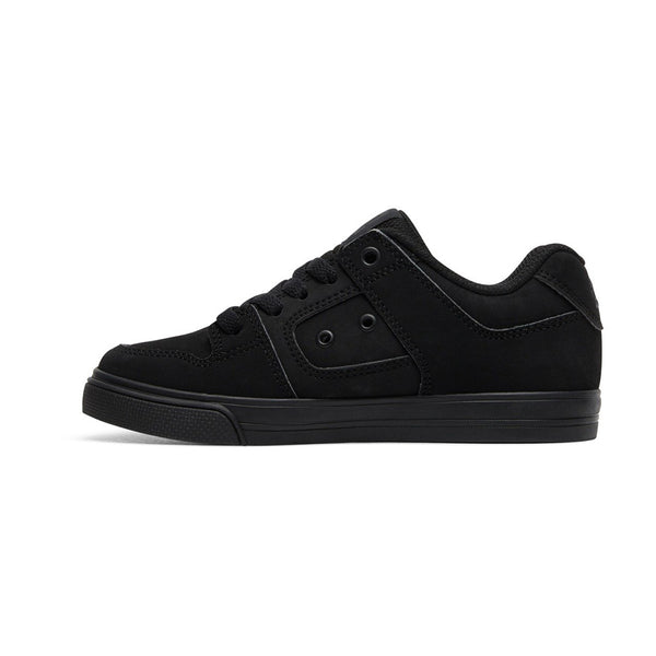 DC | YOUTH PURE SHOES. BLACK / PIRATE BLACK AVAILABLE ONLINE AND IN STORE AT MOMENTUM SKATESHOP IN COTTESLOE, WESTERN AUSTRALIA. SHOP ONLINE NOW: www.momentumskate.com.au