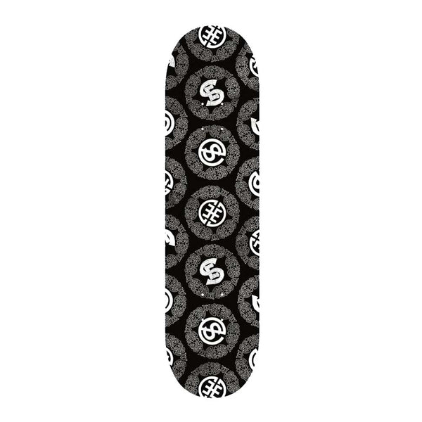 EVISEN - CIRCLE SYNDICATE BLACK SKATEBOARD DECK. 8.25" X 31.7" AVAILABLE ONLINE AND IN STORE AT MOMENTUM SKATESHOP IN COTTESLOE, WESTERN AUSTRALIA.
