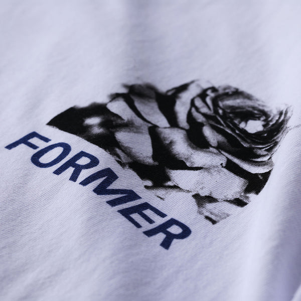 FORMER | ROSE CRUX S/S TEE. WHITE AVAILABLE ONLINE AND IN STORE AT MOMENTUM SKATESHOP IN COTTESLOE, WESTERN AUSTRALIA. SHOP ONLINE NOW: www.momentumskate.com.au