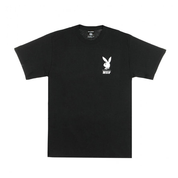 HUF | PLAYBOY OCTOBER 1971 SHORT SLEEVE TEE. BLACK AVAILABLE ONLINE AND IN STORE AT MOMENTUM SKATESHOP IN COTTESLOE, WESTERN AUSTRALIA.