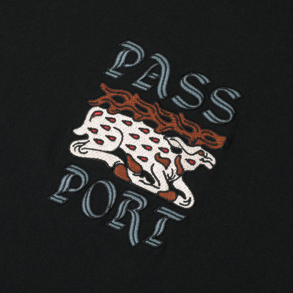 PASS~PORT | ANTLER S/S TEE. BLACK AVAILABLE ONLINE AND IN STORE AT MOMENTUM SKATESHOP IN COTTESLOE, WESTERN AUSTRALIA. SHOP ONLINE NOW: www.momentumskate.com.au