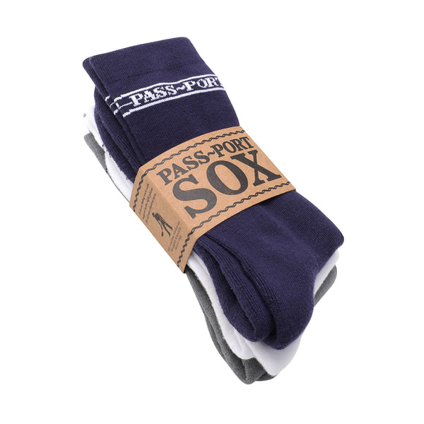 PASS~PORT | HI SOX 3 PACK MULTI NAVY AVAILABLE ONLINE AND IN STORE AT MOMENTUM SKATESHOP IN COTTESLOE, WESTERN AUSTRALIA. SHOP ONLINE NOW: www.momentumskate.com.au