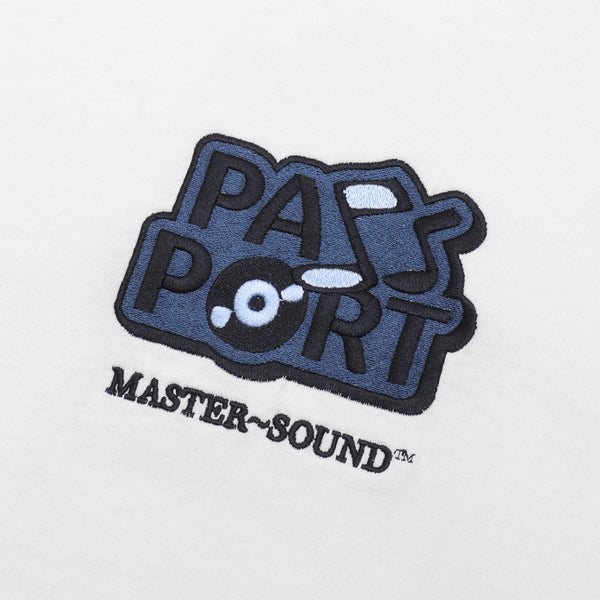PASS~PORT | MASTER-SOUND SHORT SLEEVE TEE. WHITE AVAILABLE ONLINE AND IN STORE AT MOMENTUM SKATESHOP IN COTTESLOE, WESTERN AUSTRALIA.