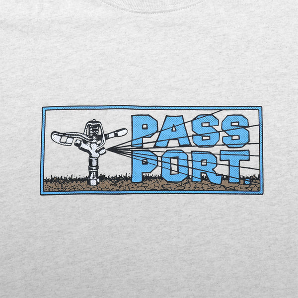 PASS~PORT | WATER RESTRICTIONS SHORT SLEEVE TEE. ASH AVAILABLE ONLINE AND IN STORE AT MOMENTUM SKATESHOP IN COTTESLOE, WESTERN AUSTRALIA.