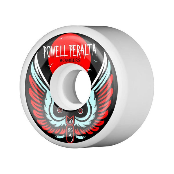 Powell Peralta | Bombers Skateboard Wheels. White / 60mm x 85a Available Online and in Store at Momentum Skateshop In Cottesloe, Western Australia. Shop Online Now: www.momentumskate.com.au
