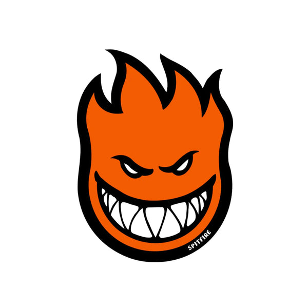 SPITFIRE | FIREBALL VINYL DIE CUT STICKER. MEDIUM / 6" X 4.5" AVAILABLE ONLINE AND IN STORE AT MOMENTUM SKATESHOP IN COTTESLOE, WESTERN AUSTRALIA. ORANGE.