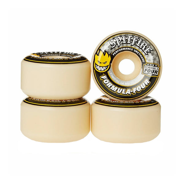 SPITFIRE | FORMULA FOUR CONICAL SKATEBOARD WHEELS. YELLOW / 54MM X 99A AVAILABLE ONLINE AND IN STORE AT MOMENTUM SKATESHOP IN COTTESLOE, WESTERN AUSTRALIA.