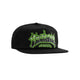 THRASHER | AIRBRUSH 5 PANEL SNAPBACK CAP. BLACK AVAILABLE ONLINE AND IN STORE AT MOMENTUM SKATESHOP IN COTTESLOE, WESTERN AUSTRALIA.