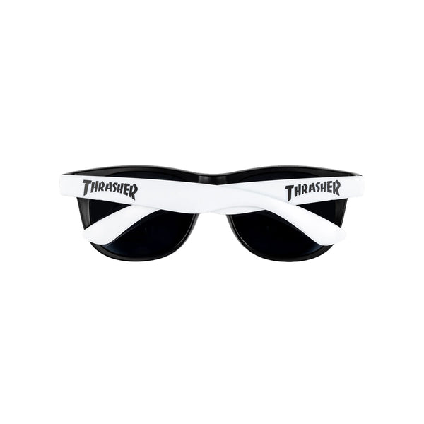 THRASHER | LOGO NOVELTY SUNGLASSES WHITE AVAILABLE ONLINE AND IN STORE AT MOMENTUM SKATESHOP IN COTTESLOE, WESTERN AUSTRALIA.