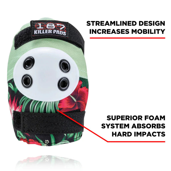187 Killer Pads | Junior Six Pack: Knee / Elbow / Wrist Protective Pad Set. Hibiscus Available Online and in Store at Momentum Skateshop In Cottesloe, Western Australia. Shop Online Now: www.momentumskate.com.au
