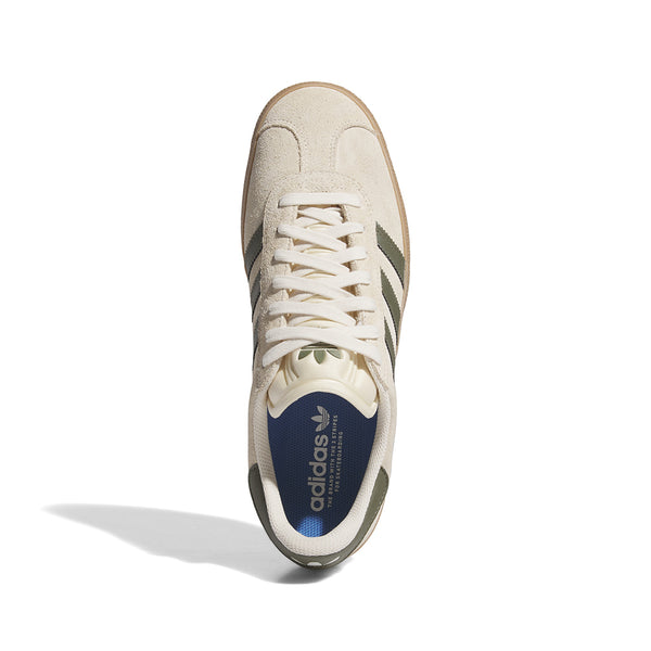 Adidas | Gazelle ADV Shoes. Ecru Tint/Focus Olive/Gum Available Online and in Store at Momentum Skateshop In Cottesloe, Western Australia. Shop Online Now: www.momentumskate.com.au