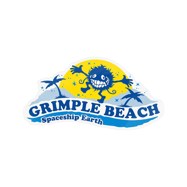 Anti Hero - Grimple Stix | Grimple Beach Spaceship Earth Sticker. 5.0" x 2.5" Available Online and in Store at Momentum Skateshop In Cottesloe, Western Australia. Shop Online Now: www.momentumskate.com.au