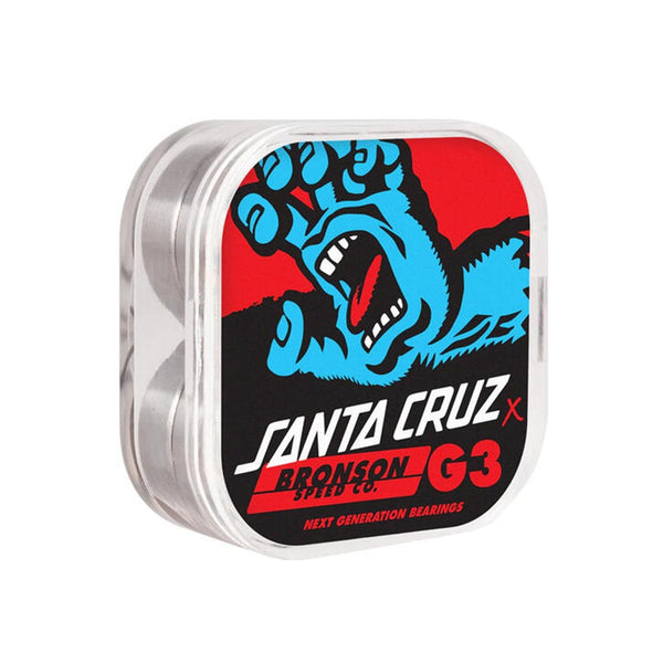 Bronson x Santa Cruz | G3 Screaming Hand Skateboard Bearings Available Online and in Store at Momentum Skateshop In Cottesloe, Western Australia. Shop Online Now: www.momentumskate.com.au