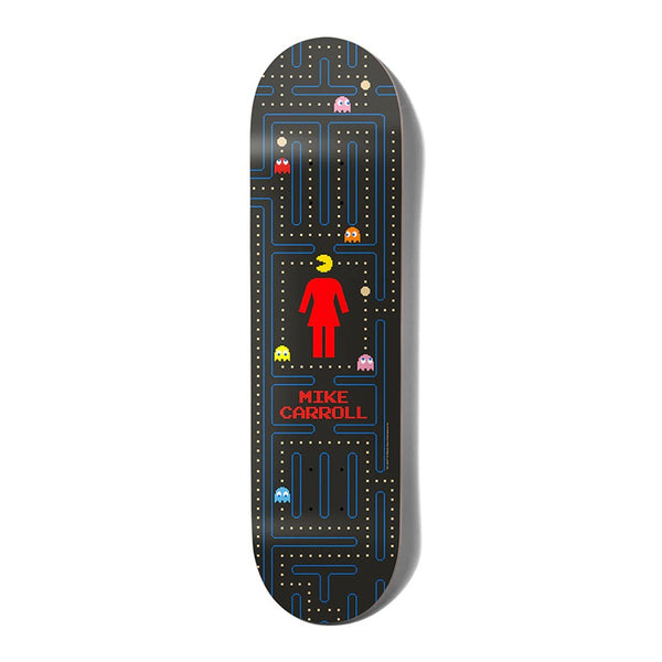 Girl x Mike Carroll | Pac-Man Skateboard Deck. 8.5" x 32" Available Online and in Store at Momentum Skateshop In Cottesloe, Western Australia. Shop Online Now: www.momentumskate.com.au