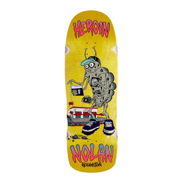 Heroin x Nolan Houghton | Bug Series Shaped Skateboard Deck. 10.25" x 32.0" Available Online and in Store at Momentum Skateshop In Cottesloe, Western Australia. Shop Online Now: www.momentumskate.com.au