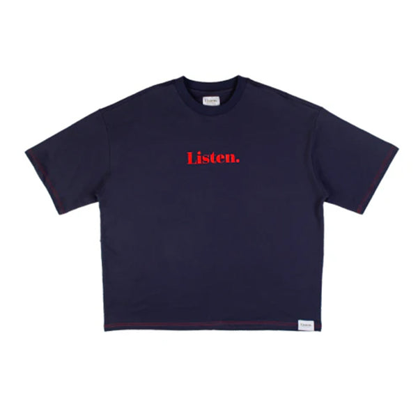 Listen | Contrast Logo Short Sleeve Tee. Navy Available Online and in Store at Momentum Skateshop In Cottesloe, Western Australia. Shop Online Now: www.momentumskate.com.au