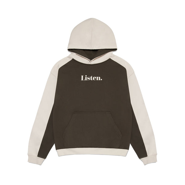 Listen | Panel Hood. Charcoal And Beige Available Online and in Store at Momentum Skateshop In Cottesloe, Western Australia. Shop Online Now: www.momentumskate.com.au
