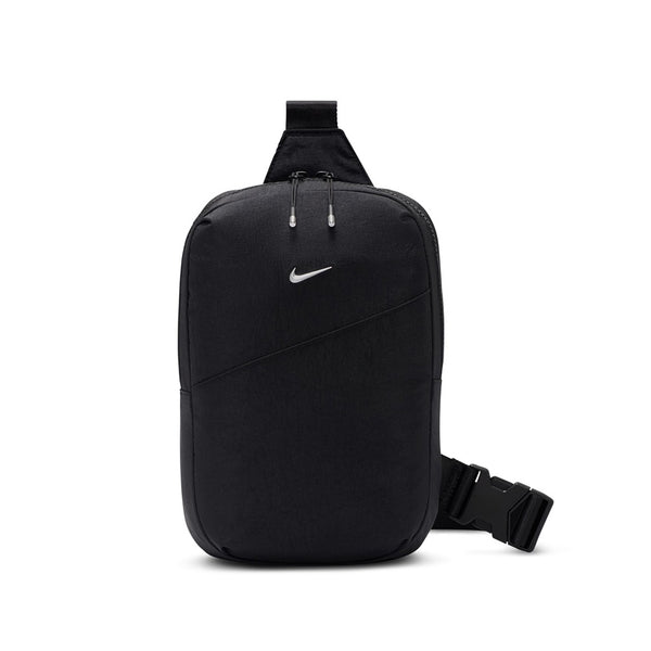 Nike | Aura 5 Litre Crossbody Bag. Black/Black/Matt Silver Available Online and in Store at Momentum Skateshop In Cottesloe, Western Australia. Shop Online Now: www.momentumskate.com.au