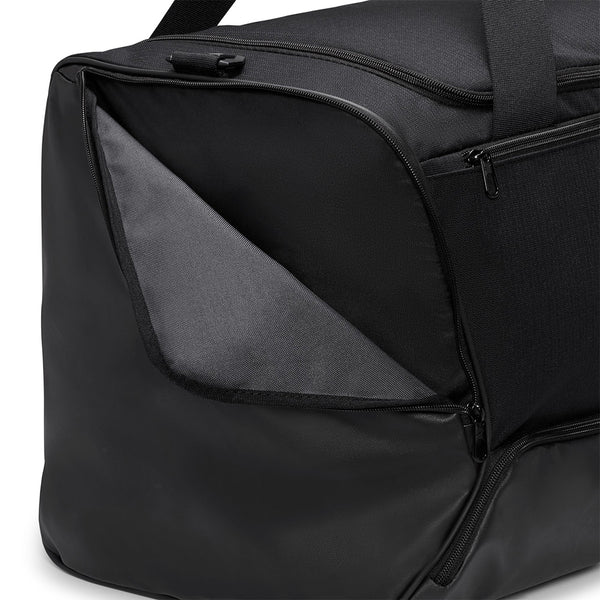 Nike | Brasilia 9.5 Large 95 Litre Training Duffel Bag. Black/Black/White Available Online and in Store at Momentum Skateshop In Cottesloe, Western Australia. Shop Online Now: www.momentumskate.com.au