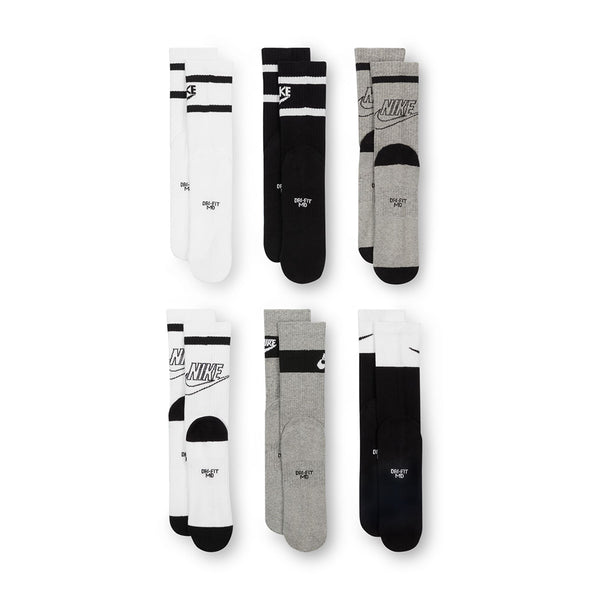 Nike | Everyday Cotton Cushioned Crew Length 6 Pack Assorted Socks Available Online and in Store at Momentum Skateshop In Cottesloe, Western Australia. Shop Online Now: www.momentumskate.com.au