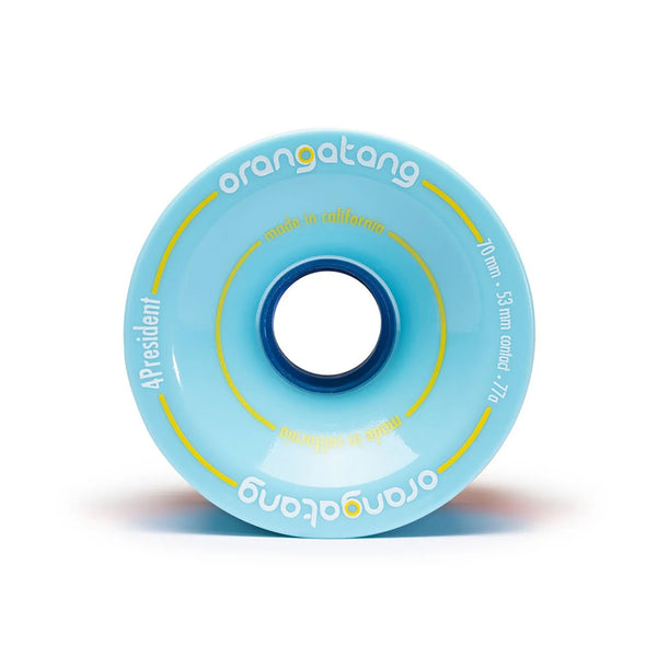 Orangatang | 4President Skateboard Wheels. Blue/70mm x 77a Available Online and in Store at Momentum Skateshop In Cottesloe, Western Australia. Shop Online Now: www.momentumskate.com.au