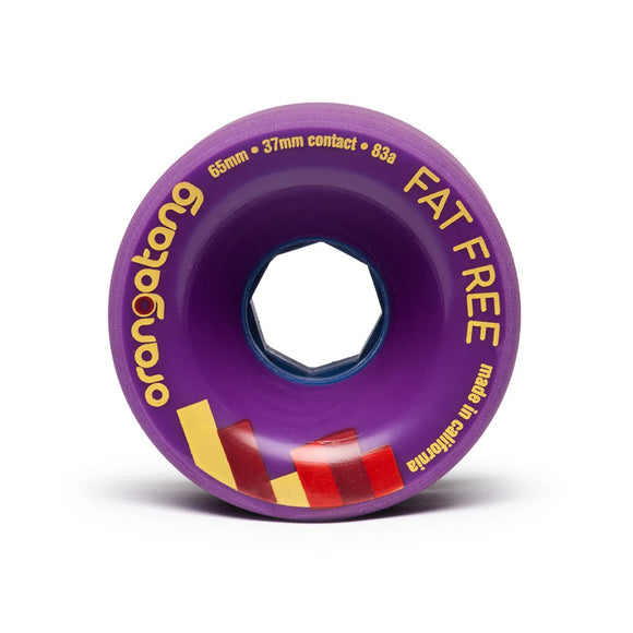 Orangatang | Fat Free Skateboard Wheels. Purple / 65mm x 83a Available Online and in Store at Momentum Skateshop In Cottesloe, Western Australia. Shop Online Now: www.momentumskate.com.au