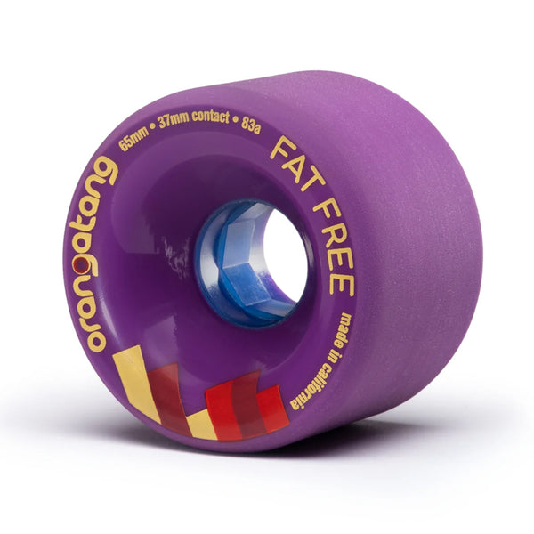 Orangatang | Fat Free Skateboard Wheels. Purple / 65mm x 83a Available Online and in Store at Momentum Skateshop In Cottesloe, Western Australia. Shop Online Now: www.momentumskate.com.au