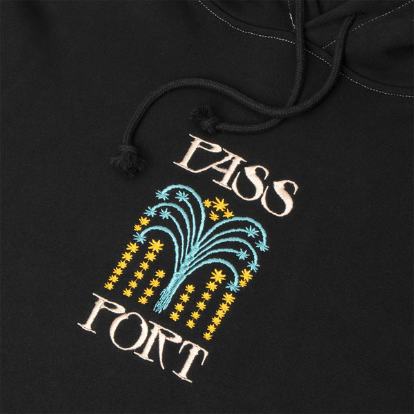 Pass~Port | Roman Candle Embroidered Fleece Hoodie. Black Available Online and in Store at Momentum Skateshop In Cottesloe, Western Australia. Shop Online Now: www.momentumskate.com.au