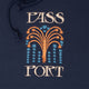Pass~Port | Roman Candle Embroidered Fleece Hoodie. Navy Available Online and in Store at Momentum Skateshop In Cottesloe, Western Australia. Shop Online Now: www.momentumskate.com.au