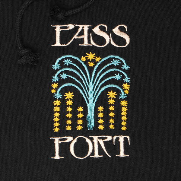 Pass~Port | Roman Candle Embroidered Fleece Hoodie. Black Available Online and in Store at Momentum Skateshop In Cottesloe, Western Australia. Shop Online Now: www.momentumskate.com.au