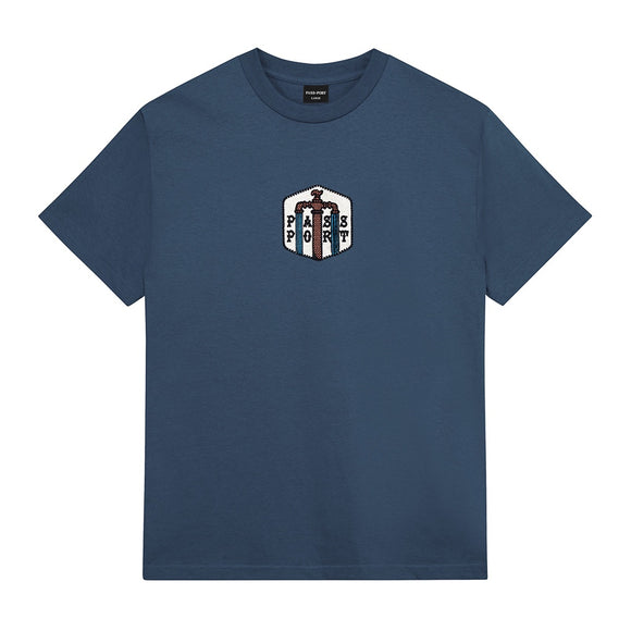 Pass~Port | Water Supply Embroidered Short Sleeve Tee. Harbour Blue Available Online and in Store at Momentum Skateshop In Cottesloe, Western Australia. Shop Online Now: www.momentumskate.com.au