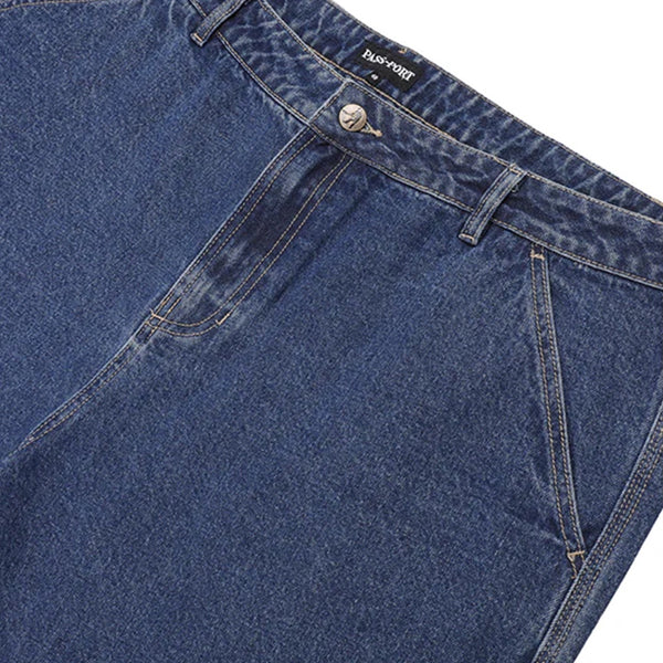 Pass~Port | Workers Club Jean Short R44. Washed Dark Indigo Available Online and in Store at Momentum Skateshop In Cottesloe, Western Australia. Shop Online Now: www.momentumskate.com.au