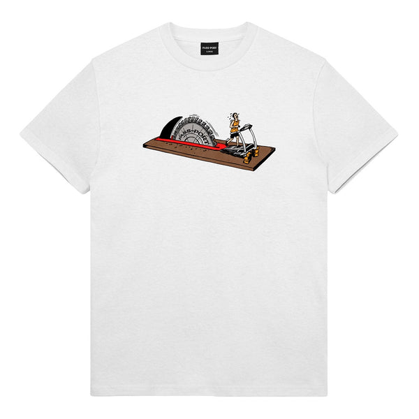 Pass~Port | Keeping Running Short Sleeve Tee. White Available Online and in Store at Momentum Skateshop In Cottesloe, Western Australia. Shop Online Now: www.momentumskate.com.au