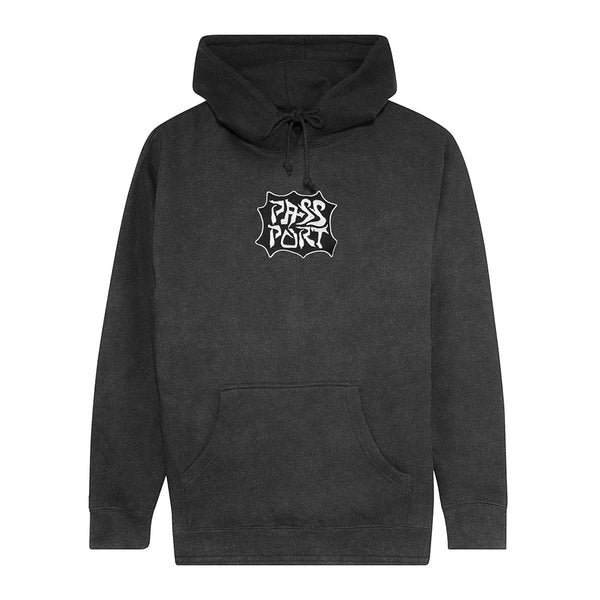 Pass~Port | Glyph Embroidered Fleece Hoodie. Acid Black Available Online and in Store at Momentum Skateshop In Cottesloe, Western Australia. Shop Online Now: www.momentumskate.com.au