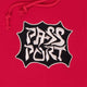 Pass~Port | Glyph Embroidered Fleece Hoodie. Red Available Online and in Store at Momentum Skateshop In Cottesloe, Western Australia. Shop Online Now: www.momentumskate.com.au
