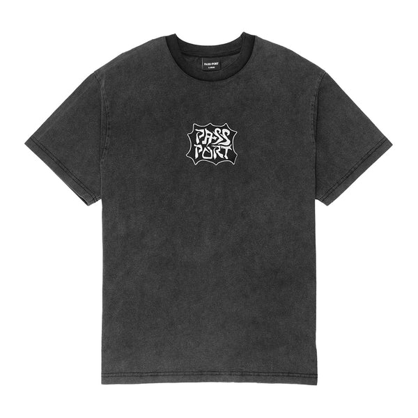 Pass~Port | Glyph Embroidered Short Sleeve Tee. Acid Black Available Online and in Store at Momentum Skateshop In Cottesloe, Western Australia. Shop Online Now: www.momentumskate.com.au