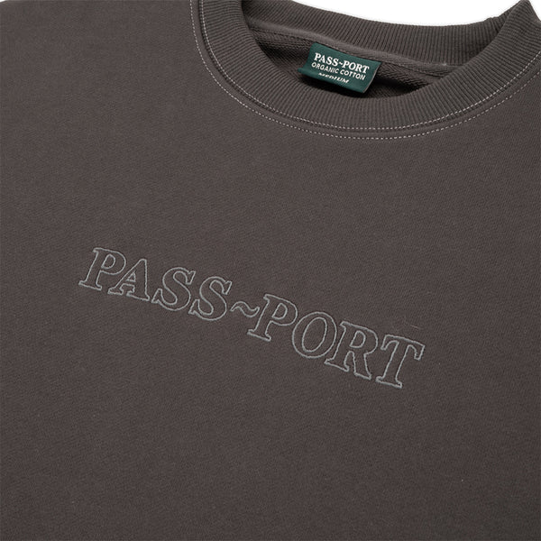 Pass~Port | Official Organic Fleece Crew Neck Fleece Sweater. Vintage Black Available Online and in Store at Momentum Skateshop In Cottesloe, Western Australia. Shop Online Now: www.momentumskate.com.au