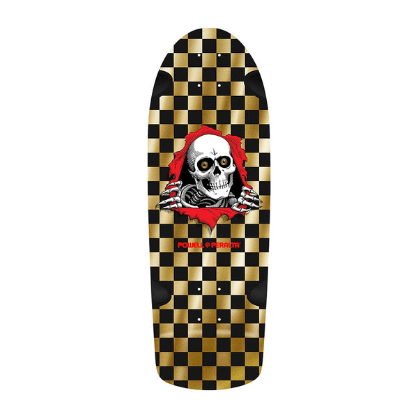 Powell Peralta | Ripper OG Checker Re-Issue Skateboard Deck. Gold Foil/10" x 30" Available Online and in Store at Momentum Skateshop In Cottesloe, Western Australia. Shop Online Now: www.momentumskate.com.au