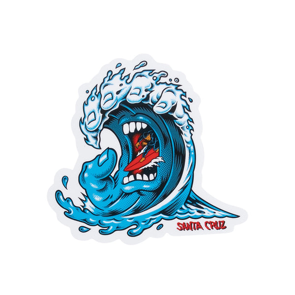 Santa Cruz | Screaming Wave Die Cut Sticker. 4.25" x 4.0" Available Online and in Store at Momentum Skateshop In Cottesloe, Western Australia. Shop Online Now: www.momentumskate.com.au