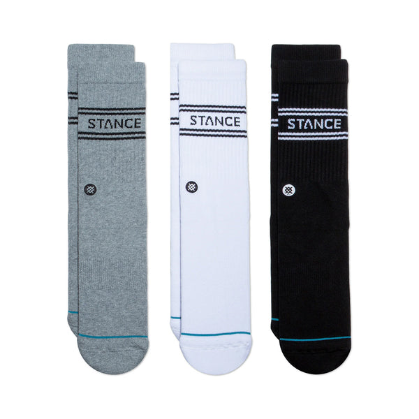 Stance | Basic Casual Crew Length 3 Pack Socks. Multi Colour Available Online and in Store at Momentum Skateshop In Cottesloe, Western Australia. Shop Online Now: www.momentumskate.com.au