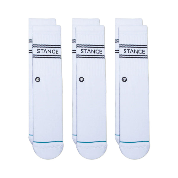 Stance | Basic Casual Crew Length 3 Pack Socks. White Available Online and in Store at Momentum Skateshop In Cottesloe, Western Australia. Shop Online Now: www.momentumskate.com.au