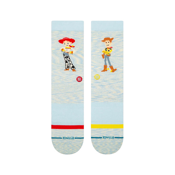 Stance x Pixar | Toy Story Best Friends Casual Crew Length Socks. Light Blue Available Online and in Store at Momentum Skateshop In Cottesloe, Western Australia. Shop Online Now: www.momentumskate.com.au