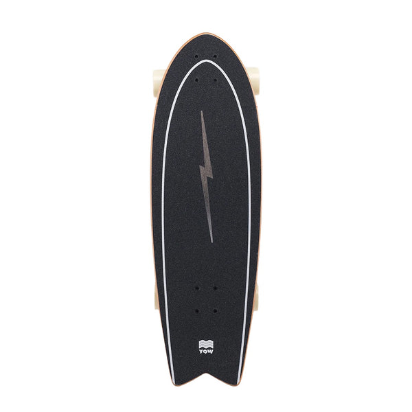 Yow | Pipe Power Surfing Series Surf Skateboard. Black / 10" x 32" Available Online and in Store at Momentum Skateshop In Cottesloe, Western Australia. Shop Online Now: www.momentumskate.com.au