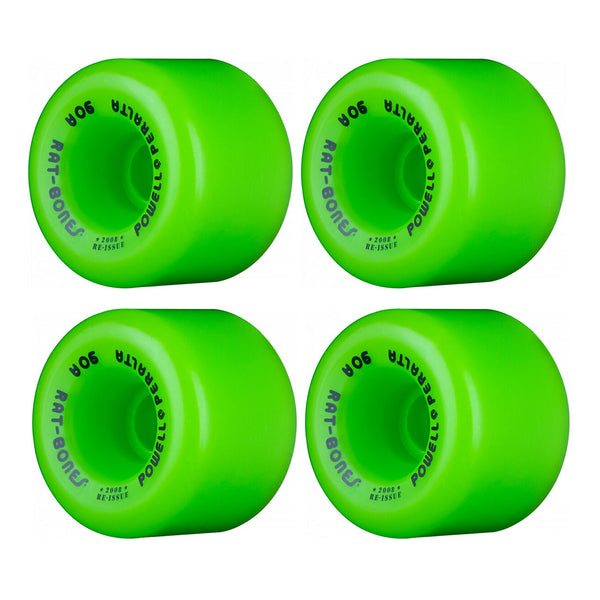 POWELL PERALTA - RAT BONES SKATEBOARD WHEELS. GREEN/60MM X 90A AVAILABLE ONLINE AND IN STORE AT MOMENTUM SKATESHOP IN COTTESLOE, WESTERN AUSTRALIA. SKU 845584012625