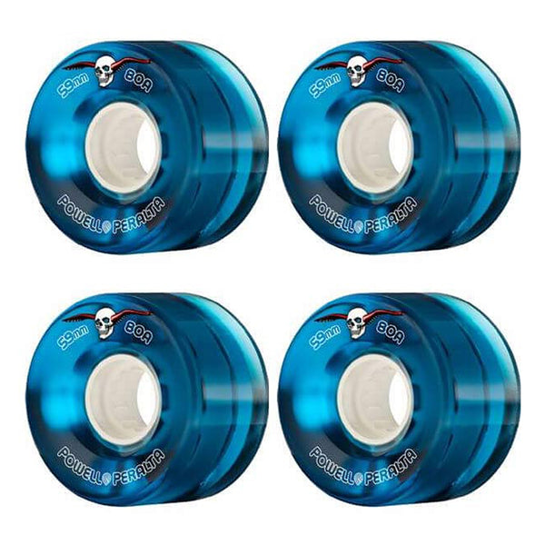 POWELL PERALTA | ATF CLEAR CRUISER SKATEBOARD WHEELS. BLUE / 59MM X 80A AVAILABLE ONLINE AND IN STORE AT MOMENTUM SKATESHOP IN COTTESLOE, WESTERN AUSTRALIA.